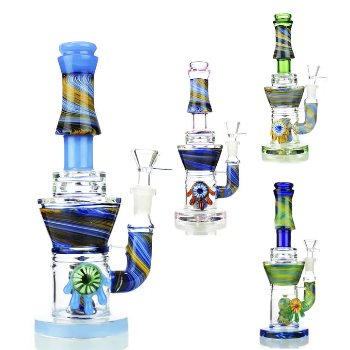 Elegant Marble Art Water Pipe with 14mm Male Bowl