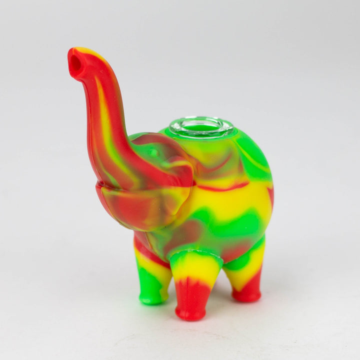 Fortune 4.5" Silicone Elephant hand pipe-Assorted_1