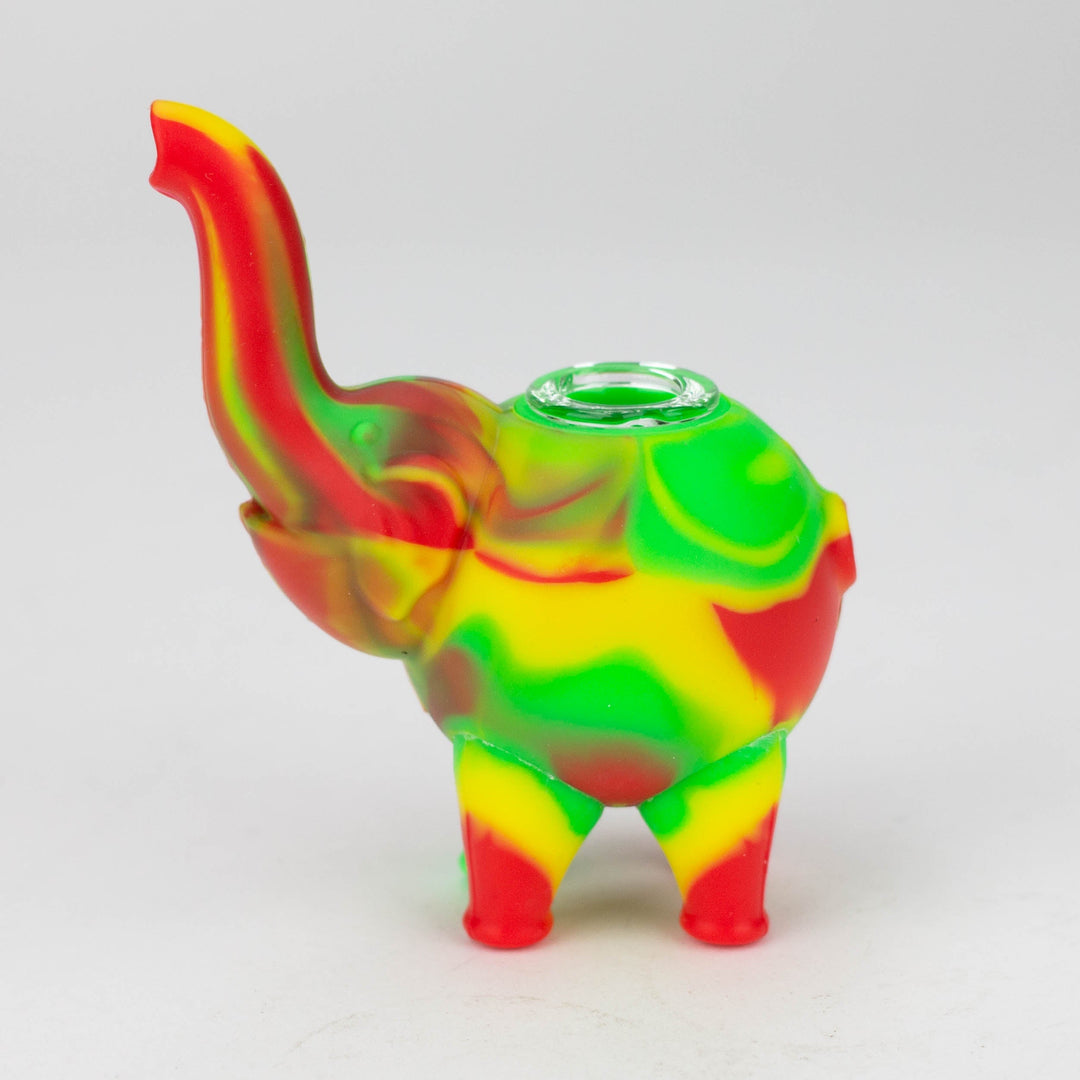 Fortune 4.5" Silicone Elephant hand pipe-Assorted_2