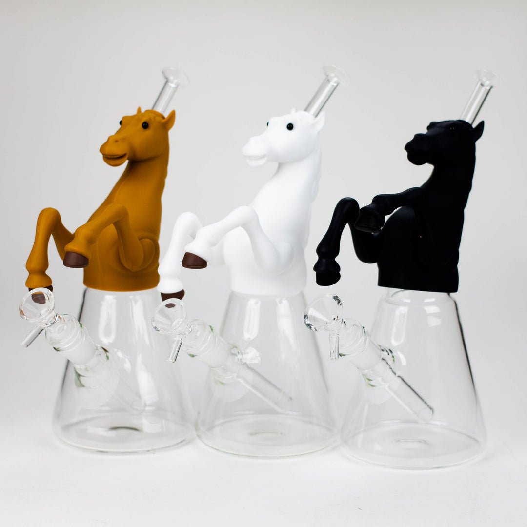 10.5" Wild horse glass water pipes Assorted_1