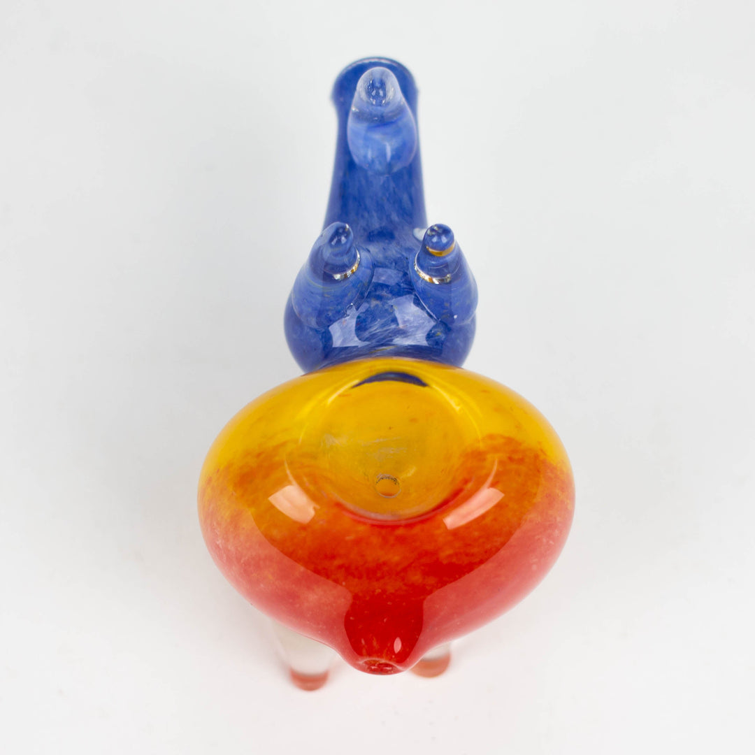 Rhino shape Rasta insideout pipe 4"_6