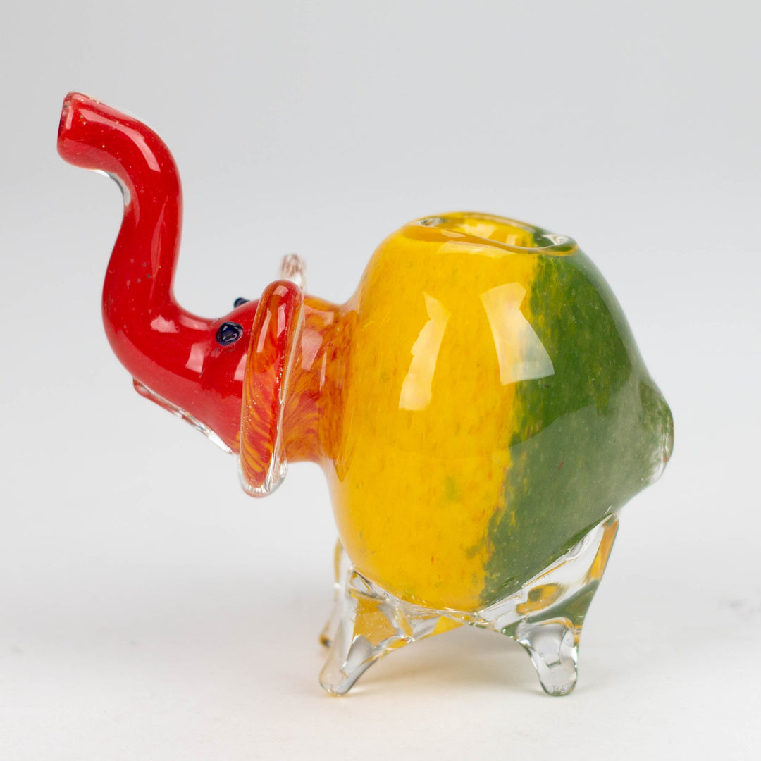 Elephant Rasta color hand pipe 4.25"_2