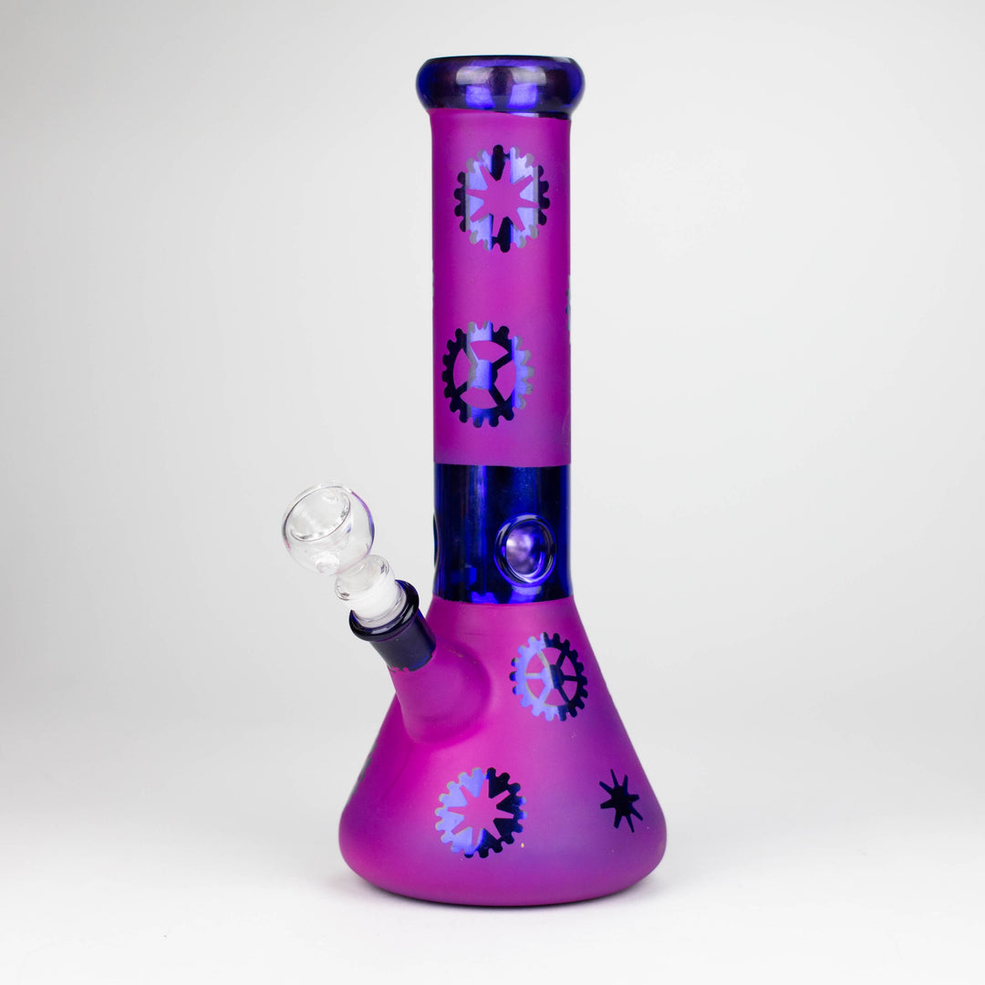 Purple Wheel Glass Water Pipes 12"_0