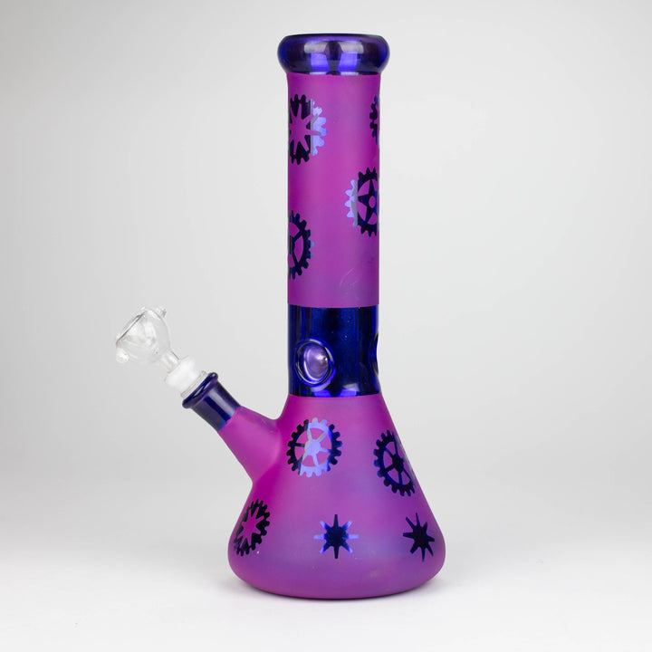 Purple Wheel Glass Water Pipes 12"_1