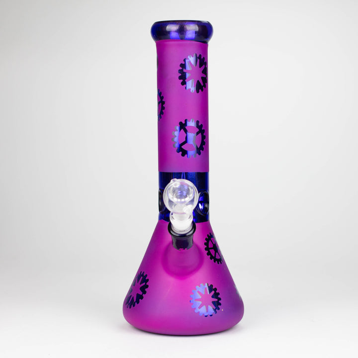 Purple Wheel Glass Water Pipes 12"_2