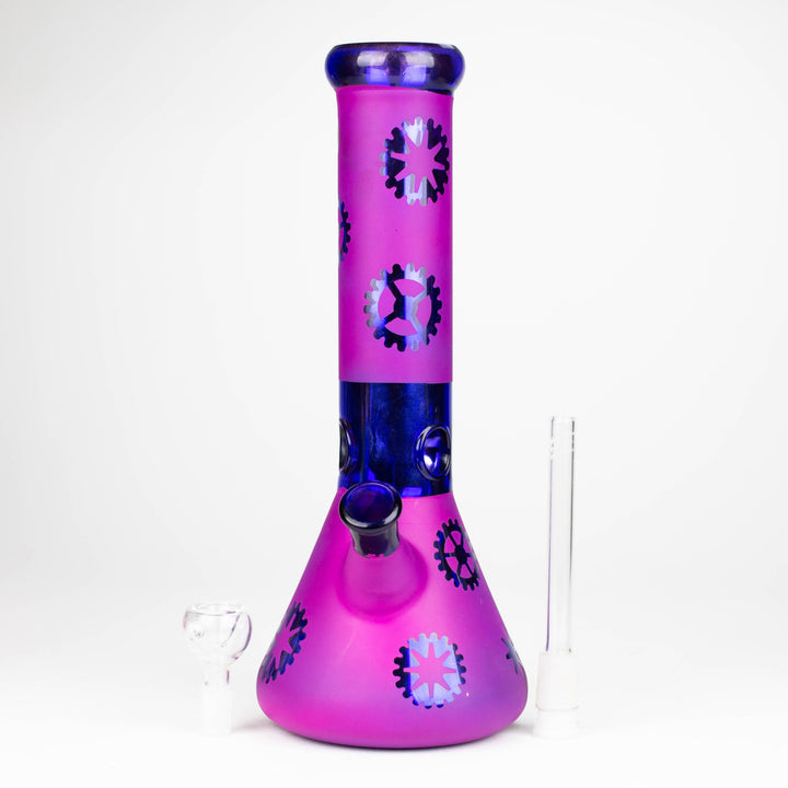 Purple Wheel Glass Water Pipes 12"_6