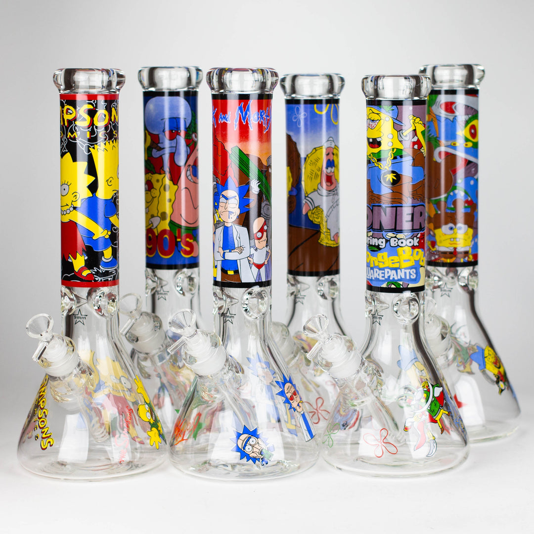 Cartoon 9 mm glass pipes 14"_0