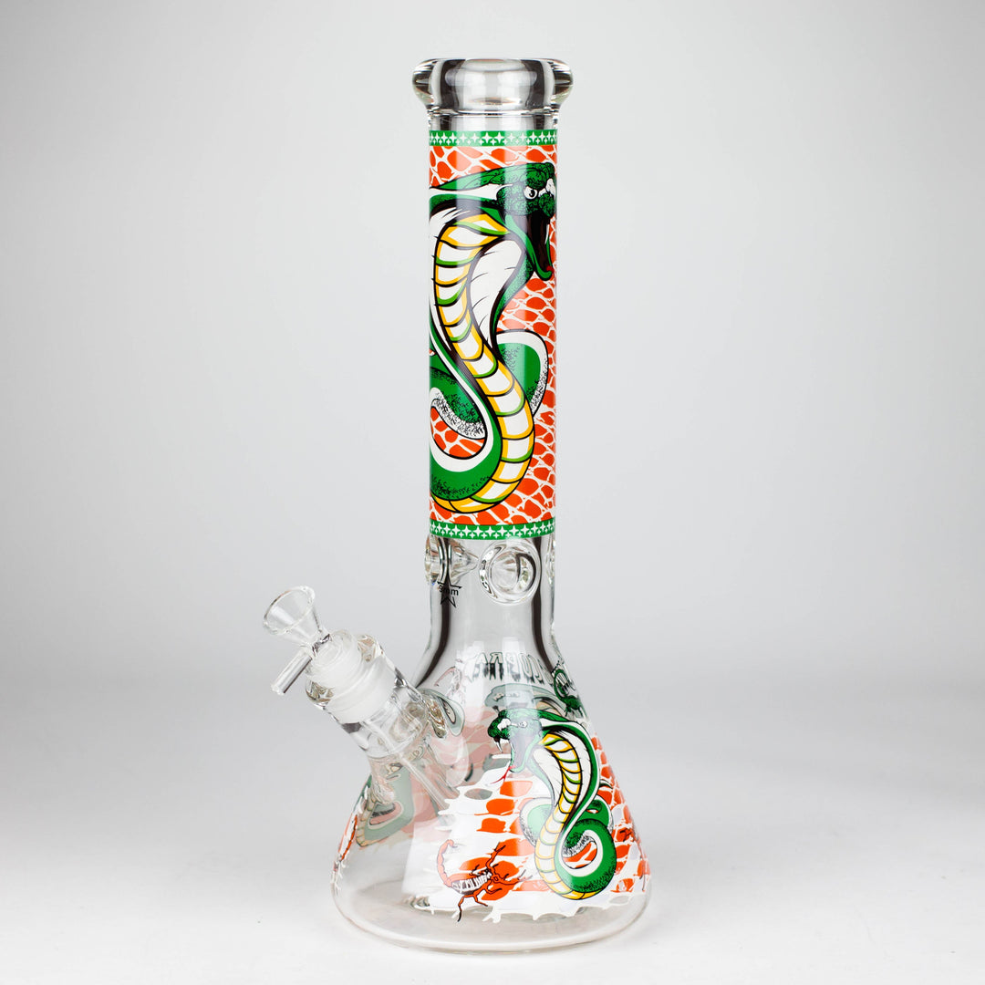 Cobra snake Glow 9mm glass pipes 14"_7