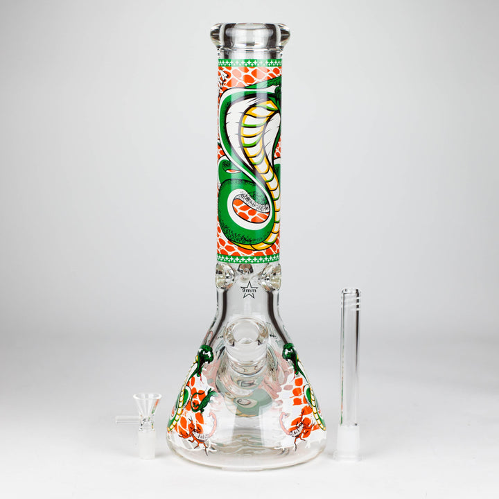 Cobra snake Glow 9mm glass pipes 14"_5