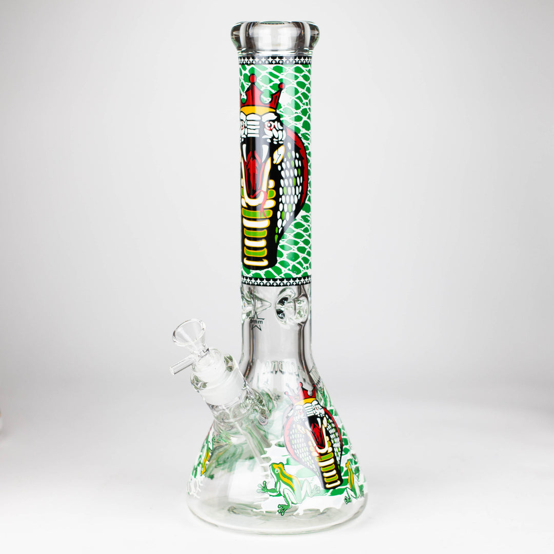 Cobra snake Glow 9mm glass pipes 14"_11