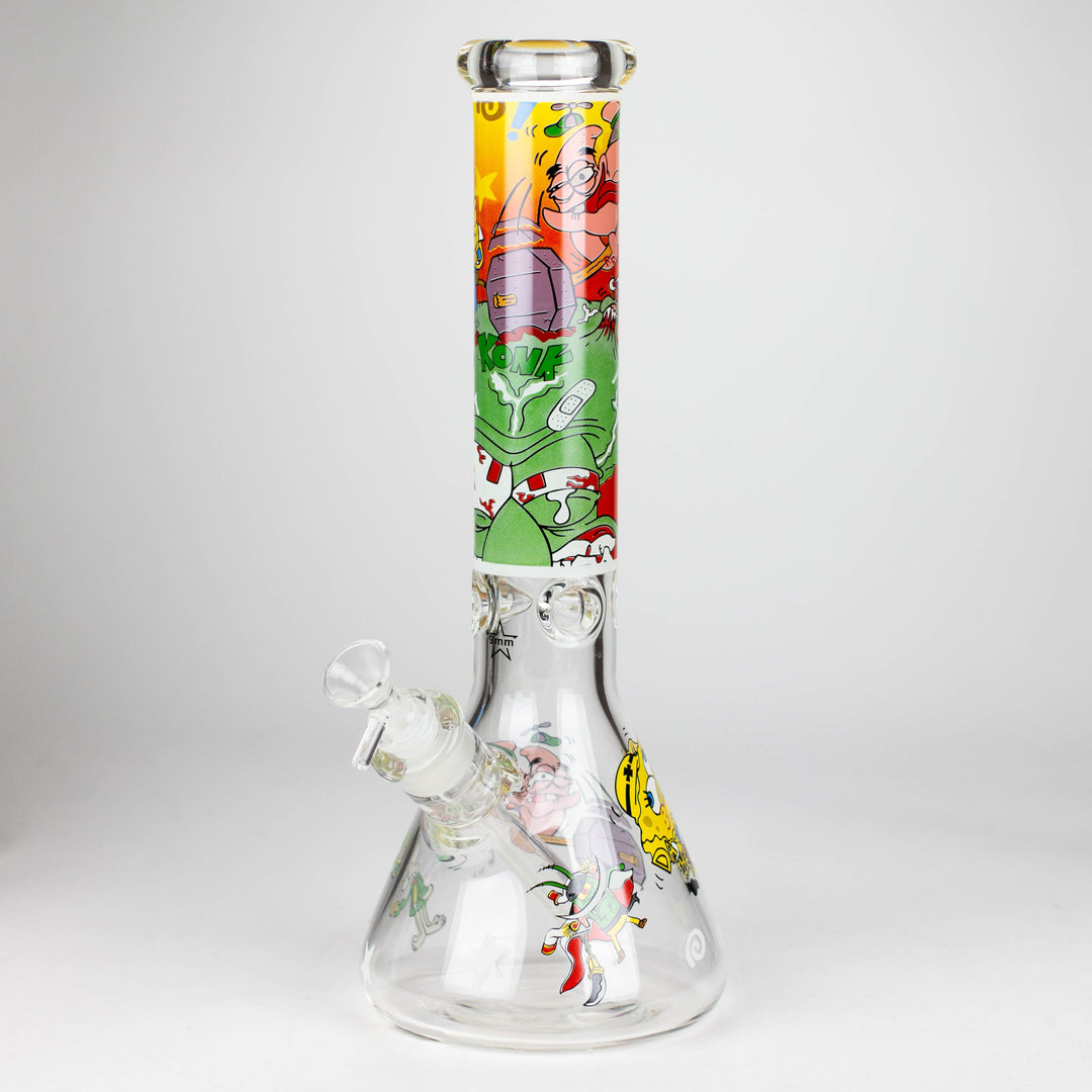 Cartoon Glow 9 mm glass pipes 14"_9