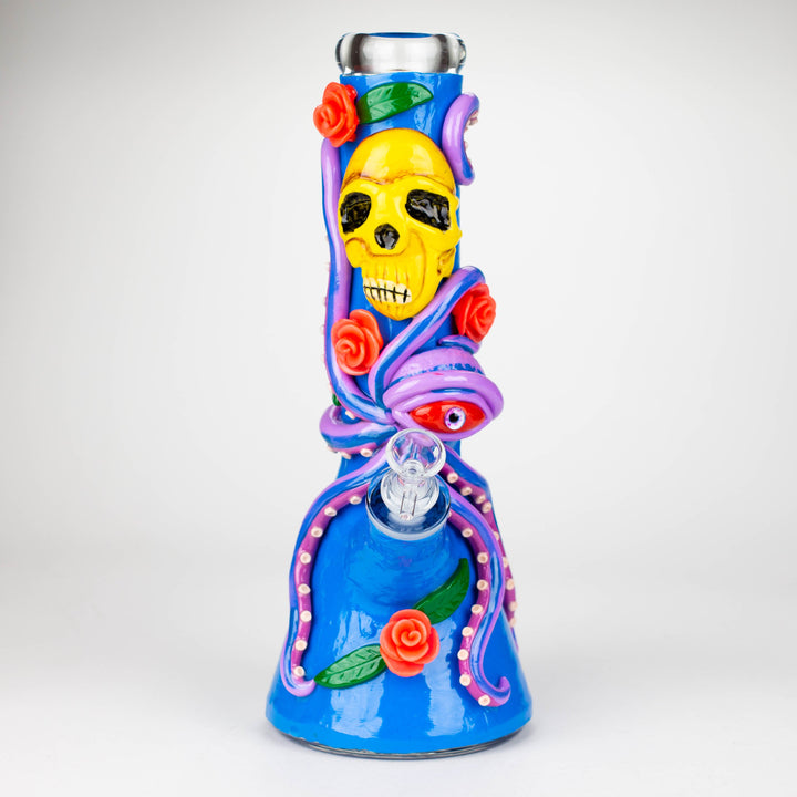 Resin 3D Octo-Skull  glass beaker 13"_1