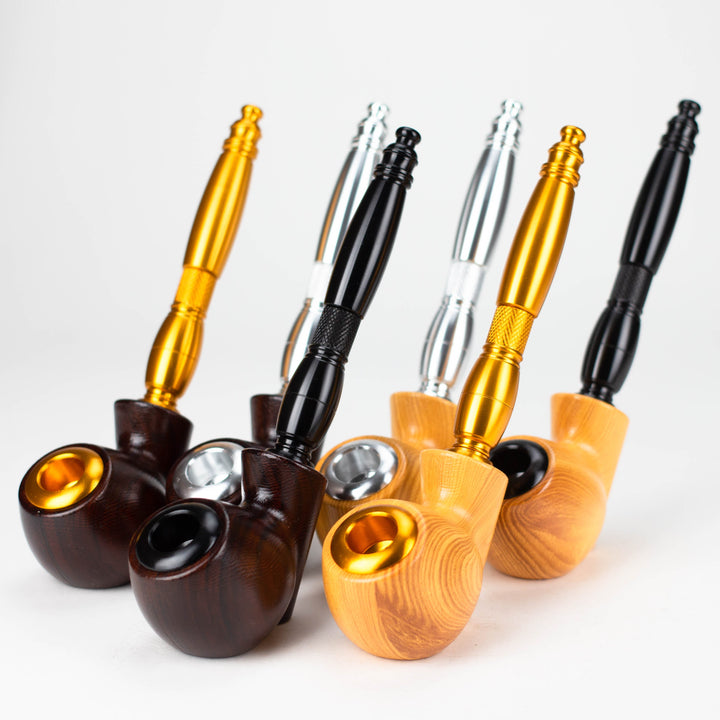 Aluminum Tobacco Pipe with Screens 8"_0