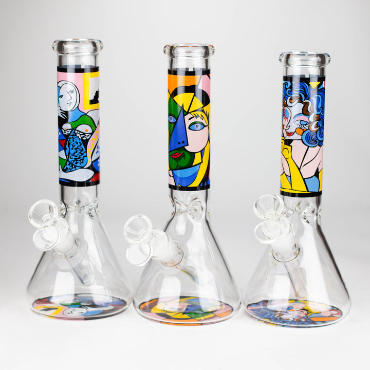 Glass Pipes With Abstract Art Design 10"_0