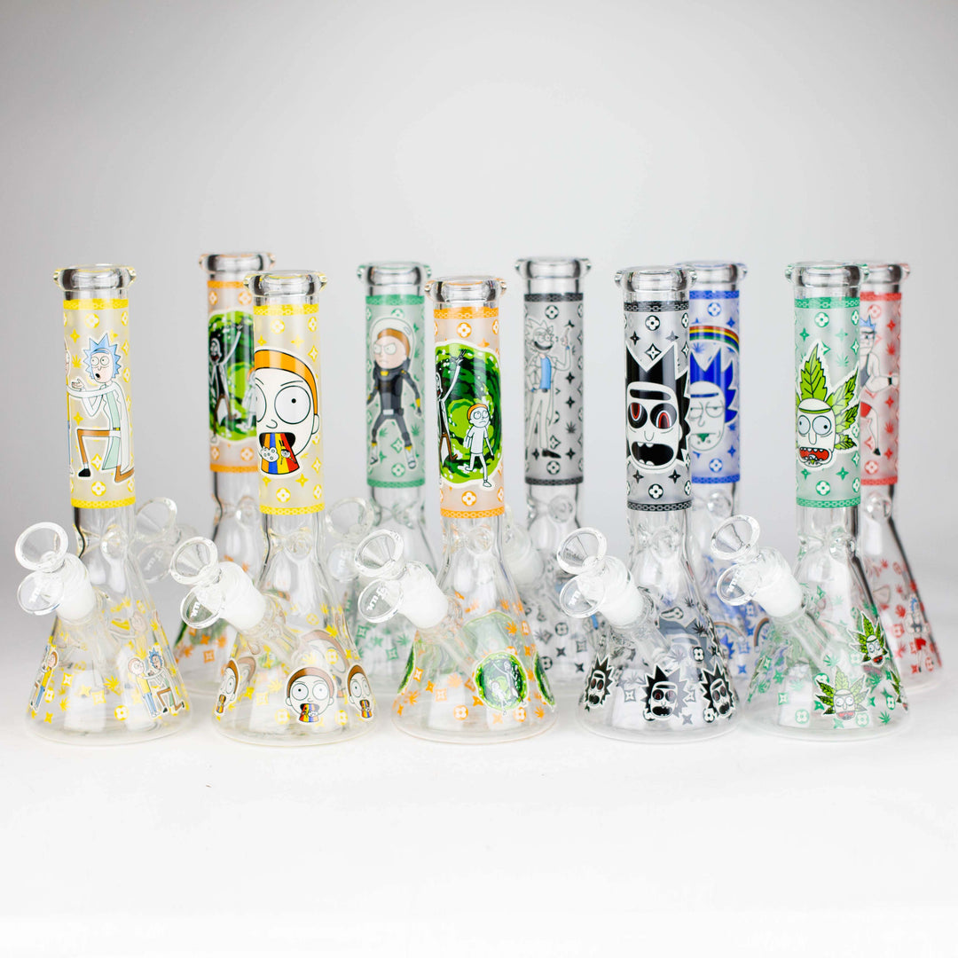 Glow In The Dark 4mm glass water pipes 9"_0