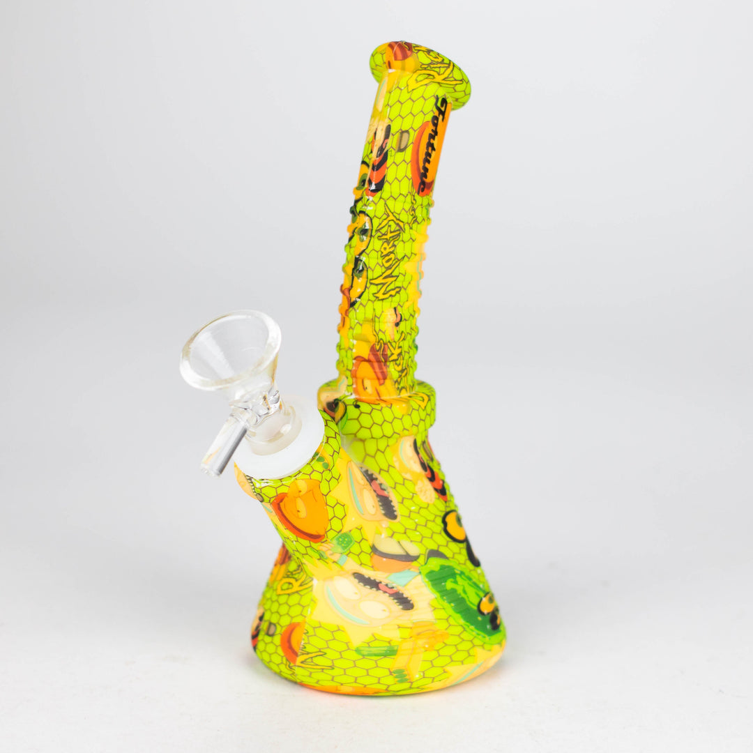 Fortune 6.5" Angled Hydrographic Silicone Waterpipe-Assorted_1