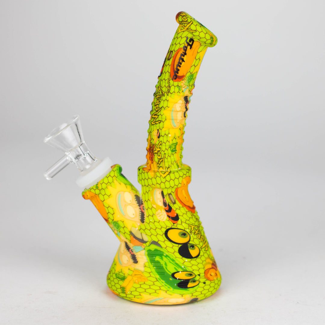 Fortune 6.5" Angled Hydrographic Silicone Waterpipe-Assorted_2