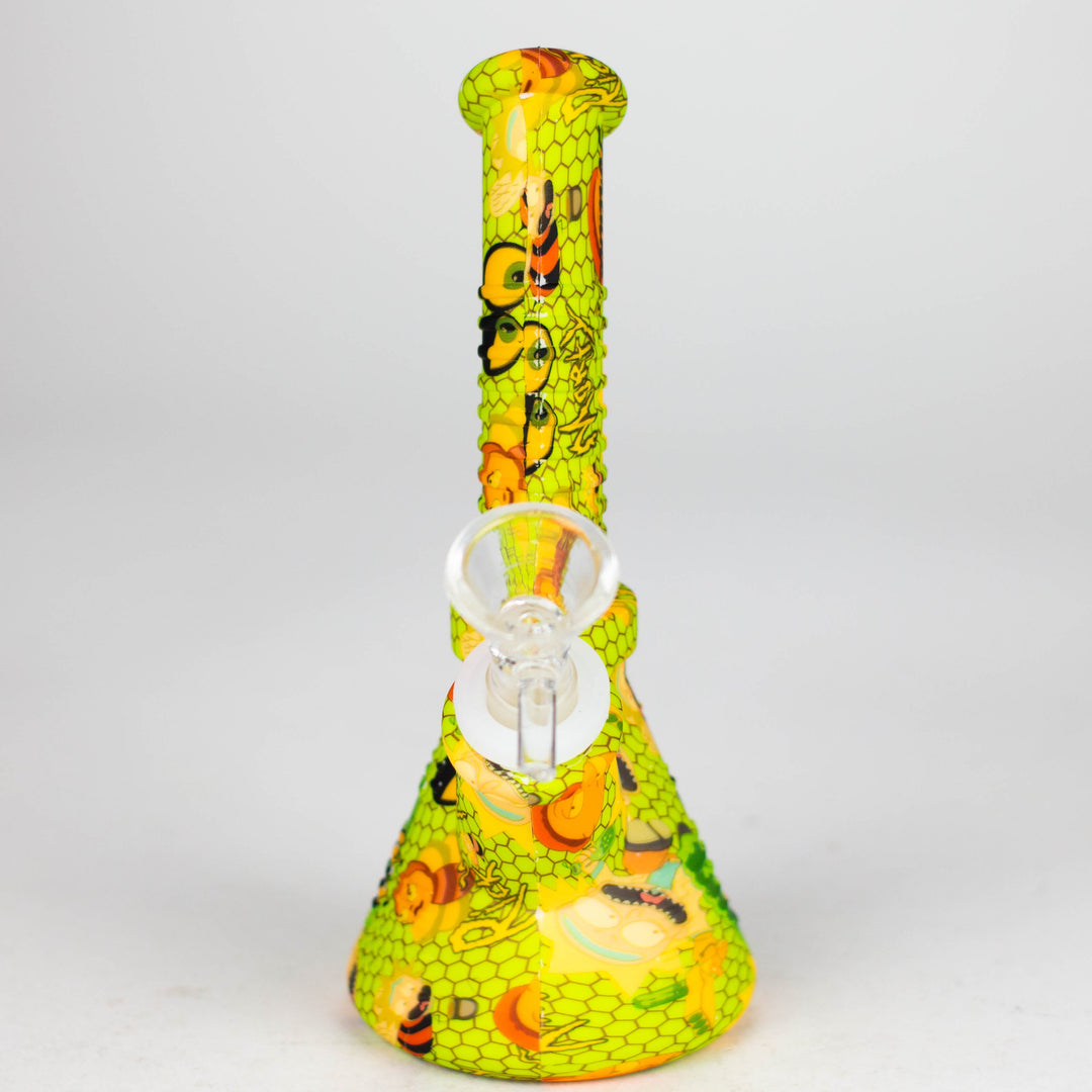 Fortune 6.5" Angled Hydrographic Silicone Waterpipe-Assorted_3