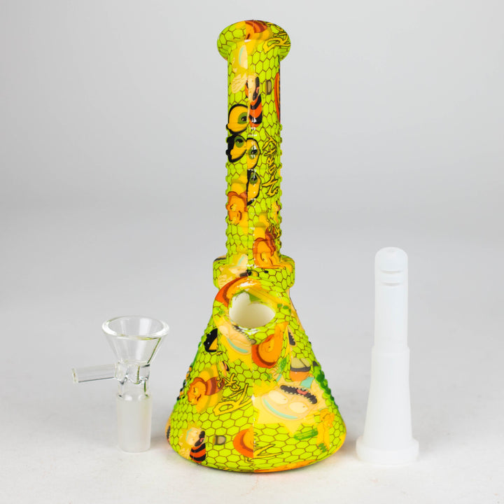 Fortune 6.5" Angled Hydrographic Silicone Waterpipe-Assorted_5