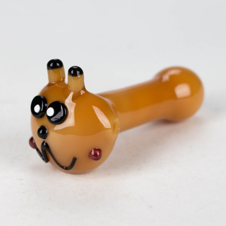 Cat design thick glass pipe 4"_0