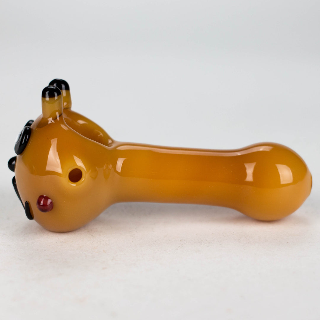 Cat design thick glass pipe 4"_3