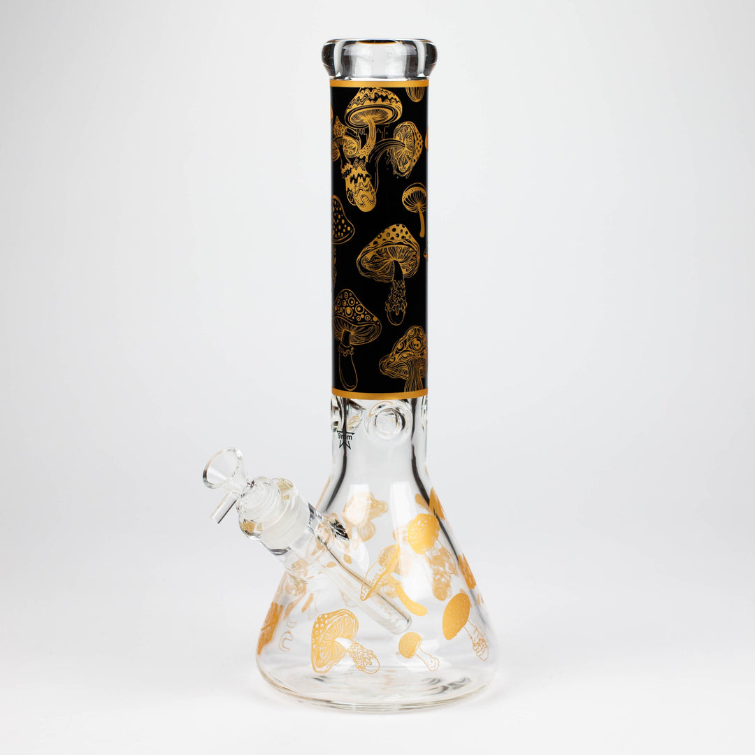 Mushroom 9mm glass water pipes 14"_6