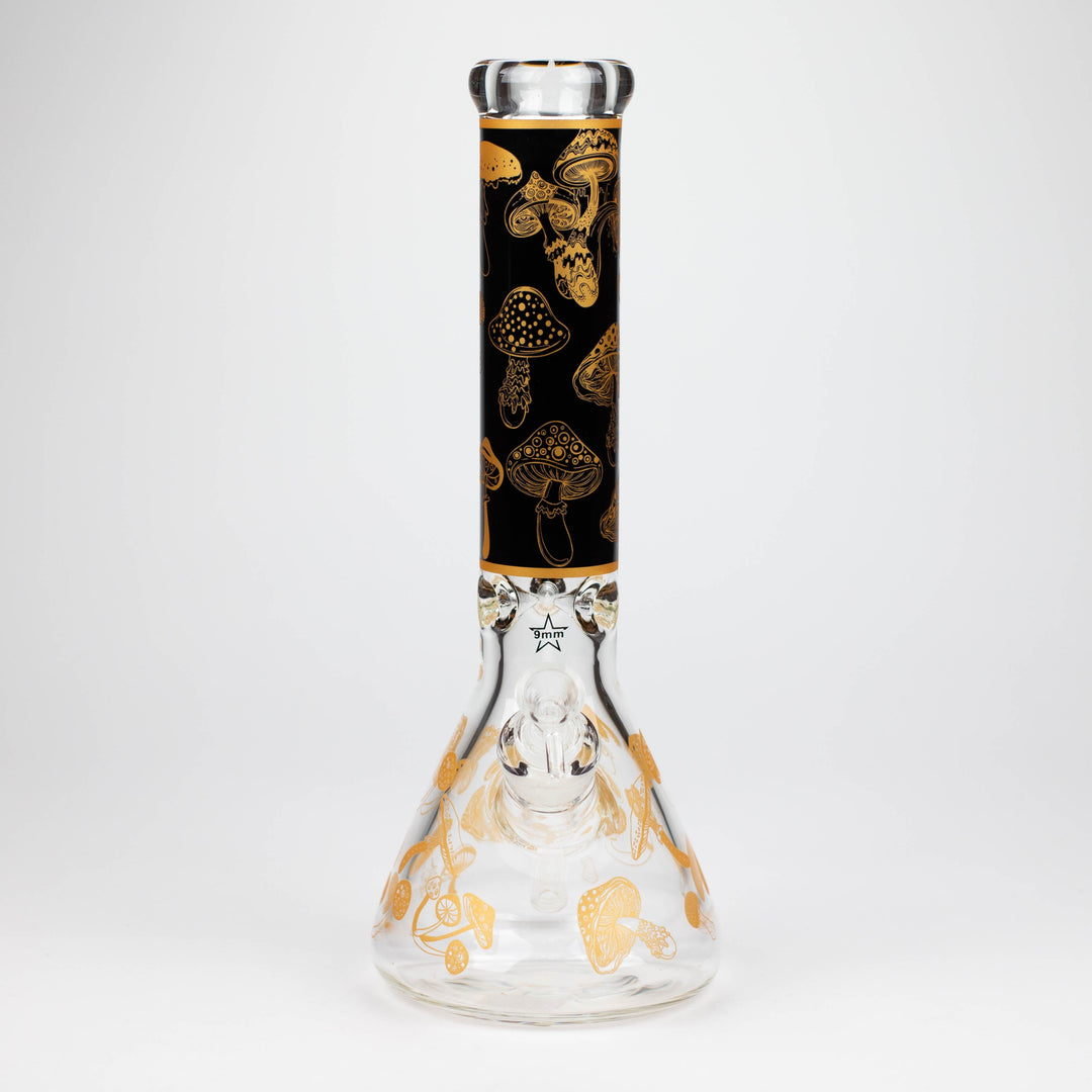 Mushroom 9mm glass water pipes 14"_7