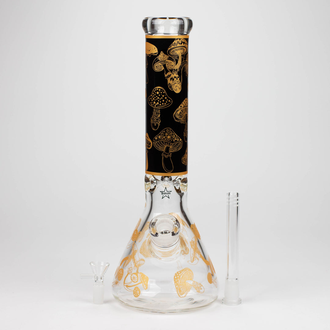 Mushroom 9mm glass water pipes 14"_13