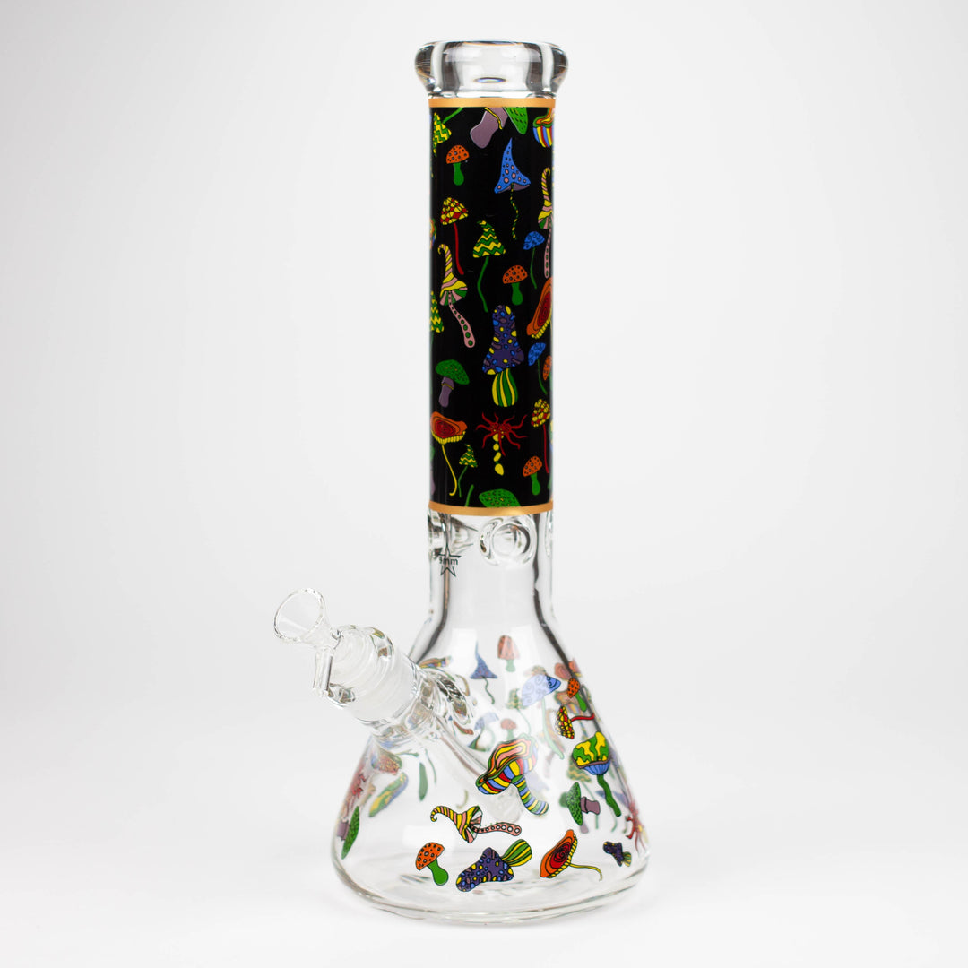 Mushroom 9mm glass water pipes 14"_2