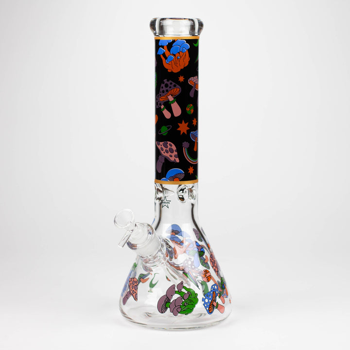 Mushroom 9mm glass water pipes 14"_3