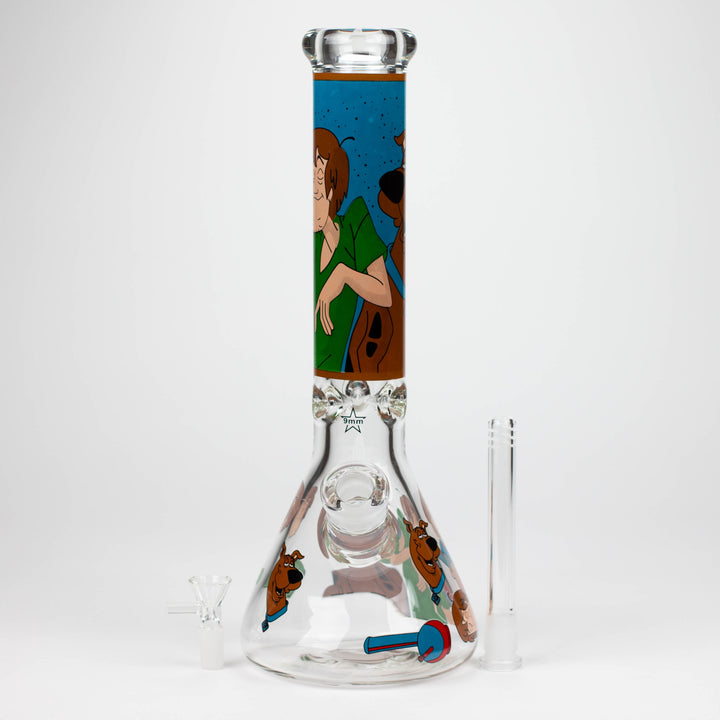 SD Cartoon 9mm glass water pipes 14"_11