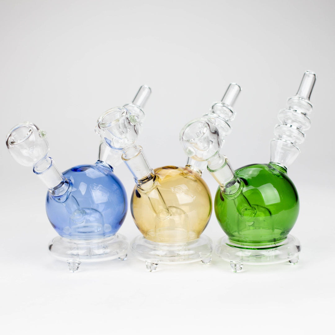 Apple glass water pipes 6"_0