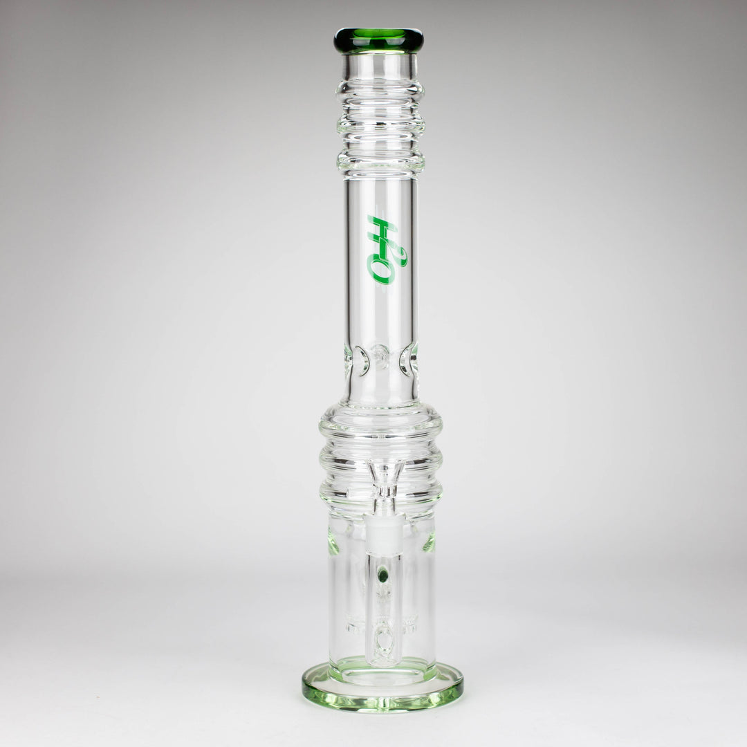 H2O 18" 7mm glass bong with double layer honeycomb_6