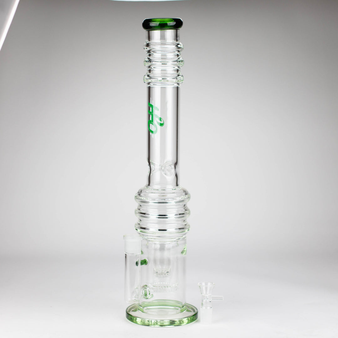 H2O 18" 7mm glass bong with double layer honeycomb_2