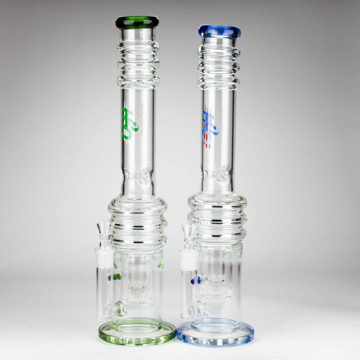 H2O 18" 7mm glass bong with double layer honeycomb_0