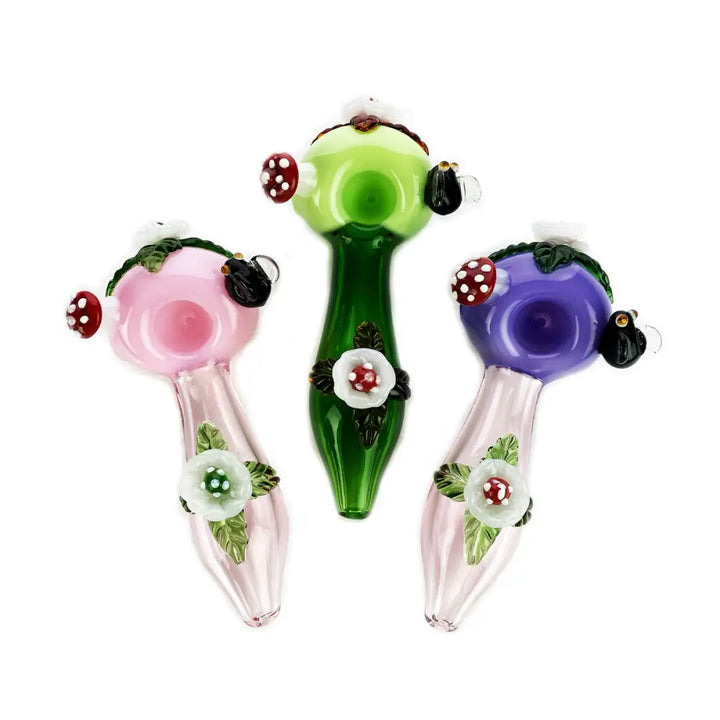 4.5" Flower Mushroom Art Hand Pipe Spoon