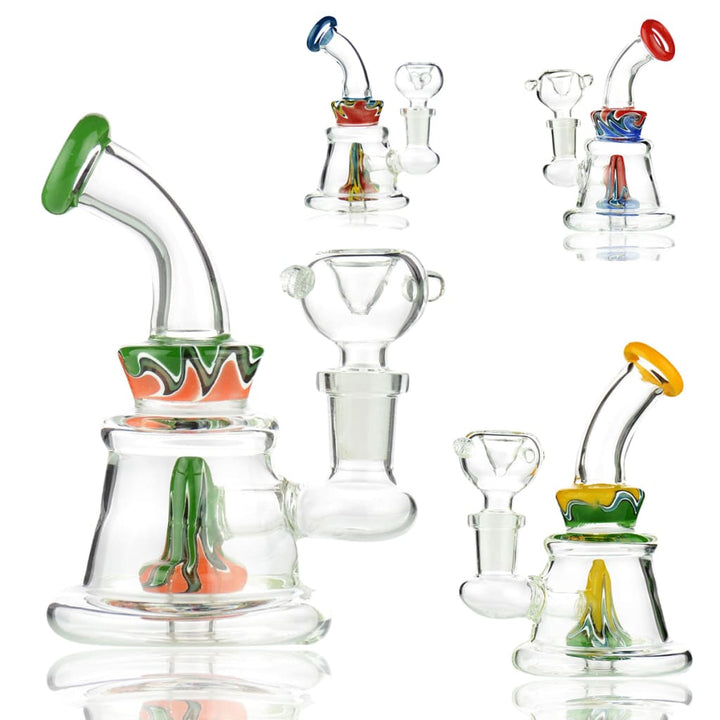 5" Mini Bong With Reversal Glass Shower And 14mm Male Bowl