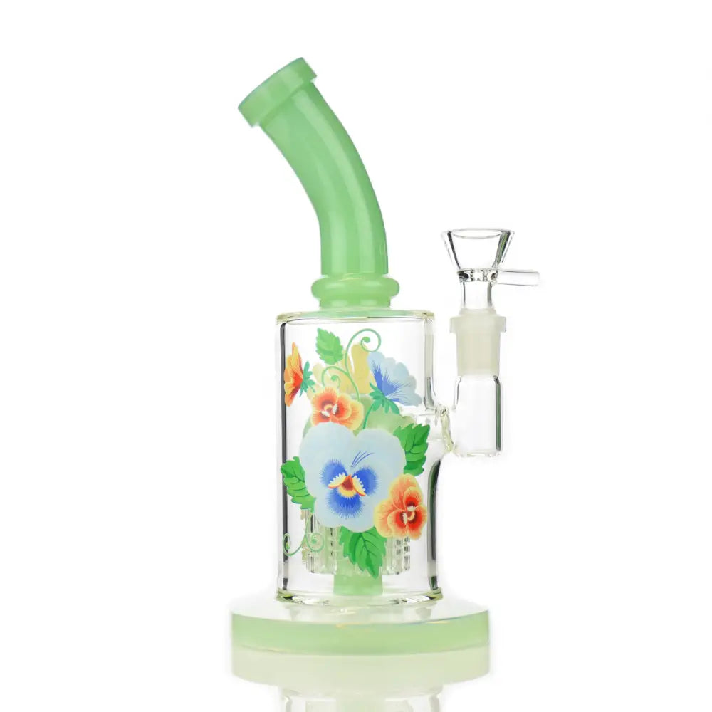 Tree Chamber Bong with 14mm Male Bowl and Flower Art