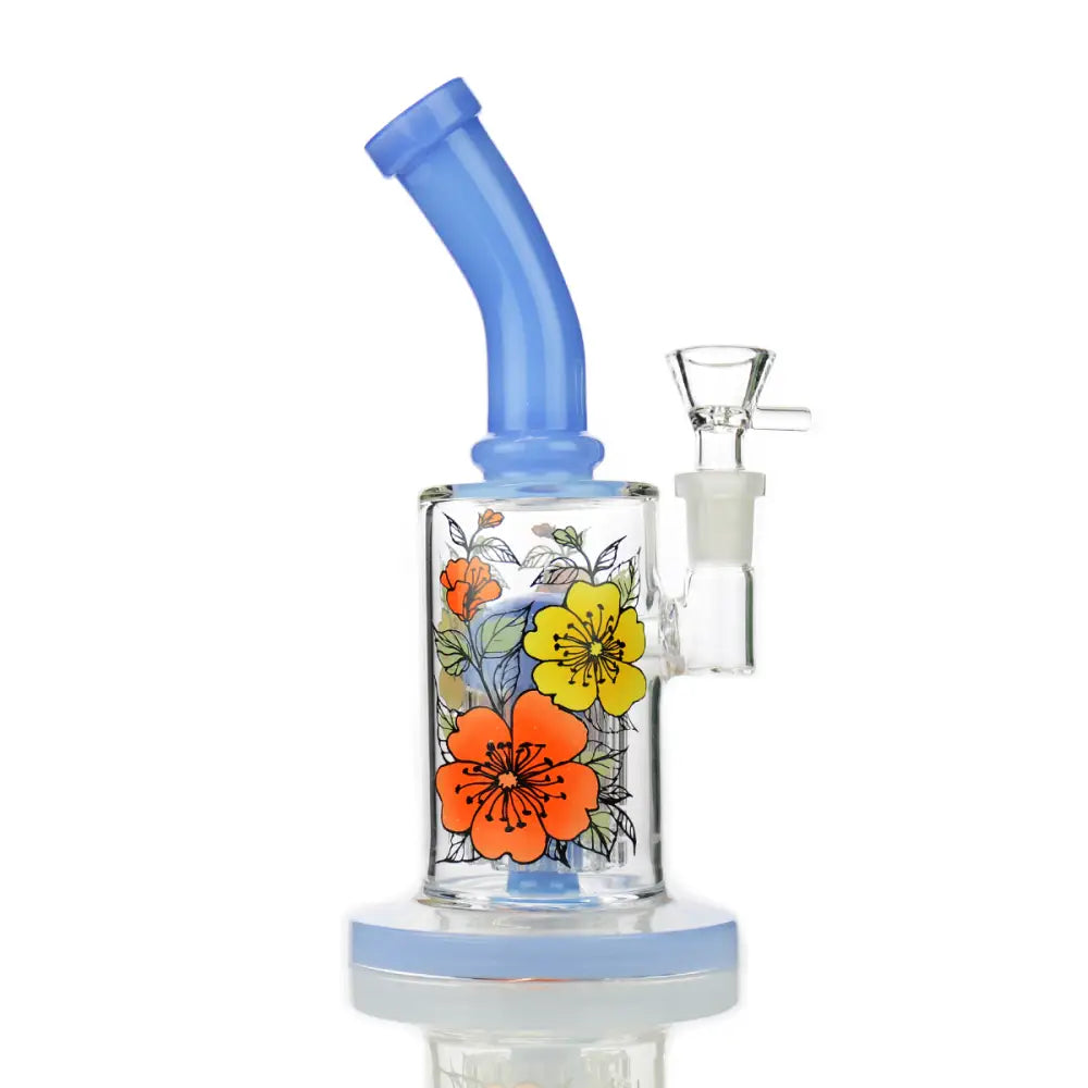 Tree Chamber Bong with 14mm Male Bowl and Flower Art