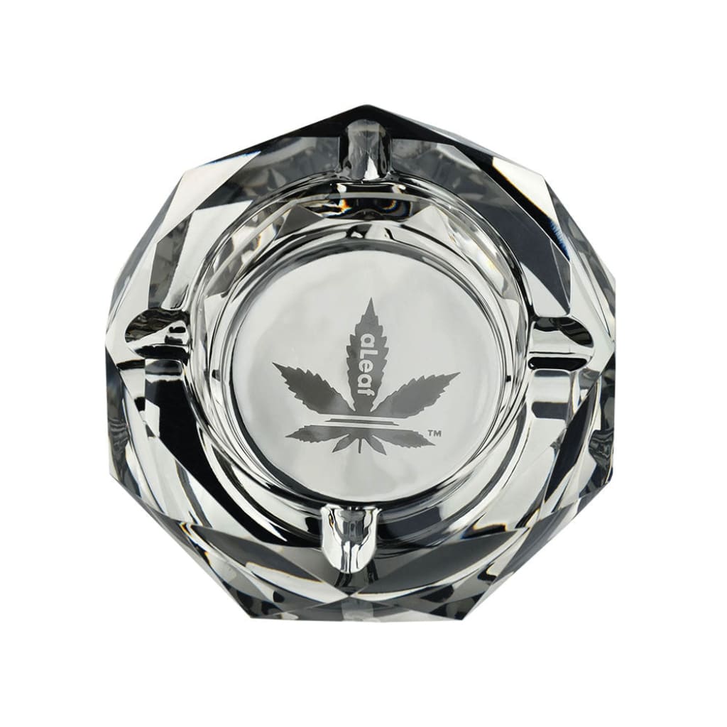 Round Prismatic Glass Ashtray With Built-in Cigarette Rests By Aleaf