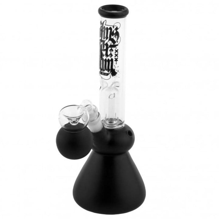 Amsterdam Black Glass Water Pipe With Dome Perc And Ash Catcher