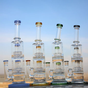 Dual Matrix Percolators Glass Water Pipe for Smooth Hits