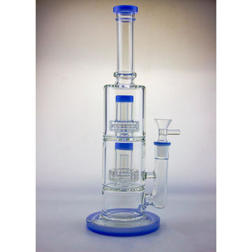 Dual Matrix Percolators Glass Water Pipe for Smooth Hits