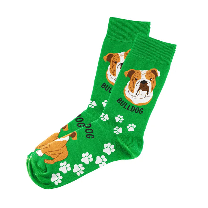 Bulldog Socks Unisex Unique Fun Design Fits All, 70% Cotton, 25% Spandex, 5% Elastic