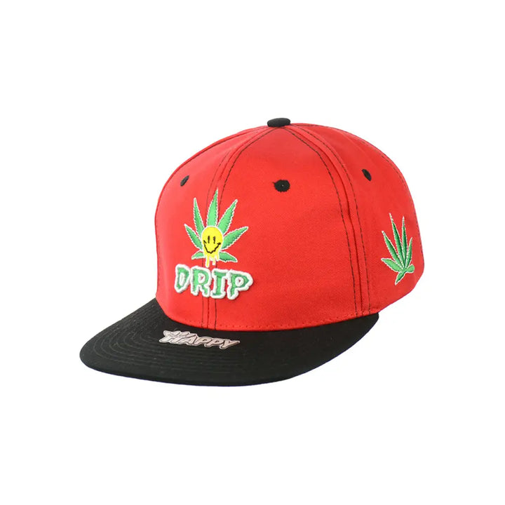 Drip Leaf Embroidered Snapback Hat 100% Cotton