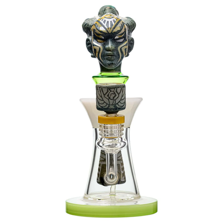 Thick Glass Etch Dab Rig With Slitted Cut Perc - 10 Inch