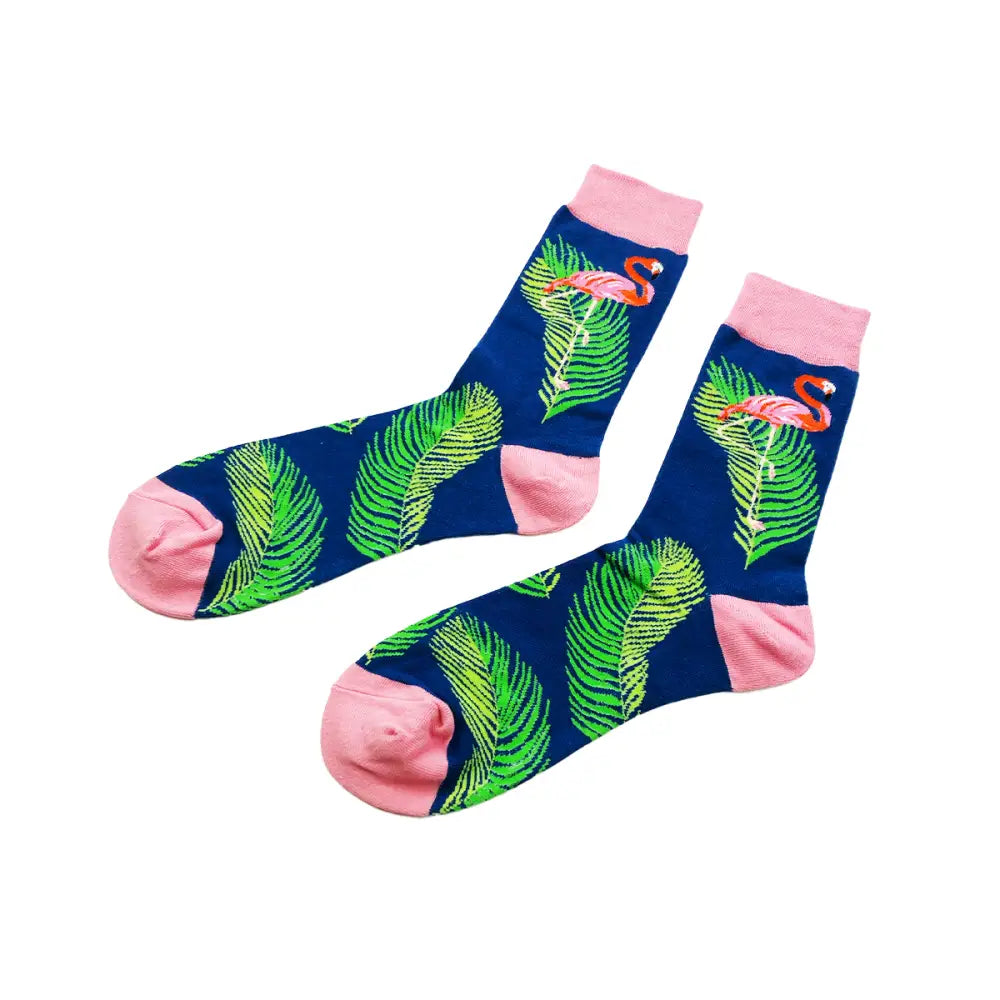 Flamingo Leaf Socks - Comfortable and Stylish for All Sizes