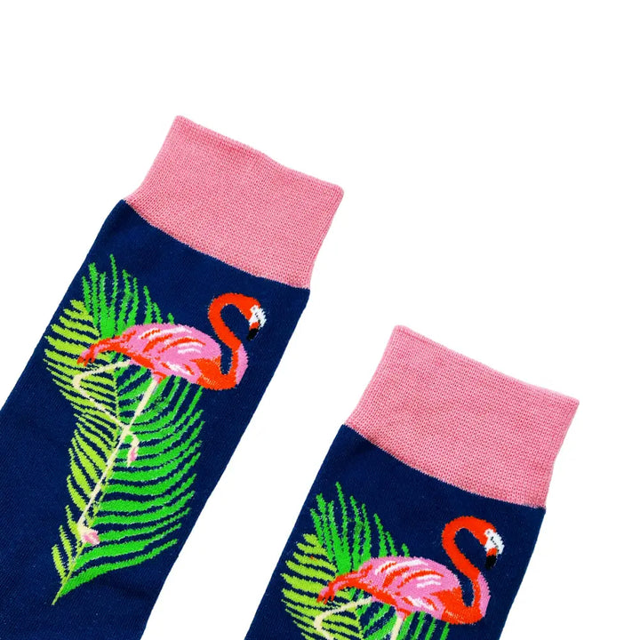 Flamingo Leaf Socks - Comfortable and Stylish for All Sizes