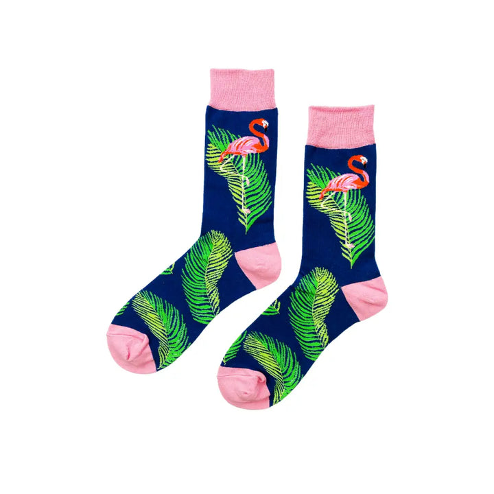 Flamingo Leaf Socks - Comfortable and Stylish for All Sizes