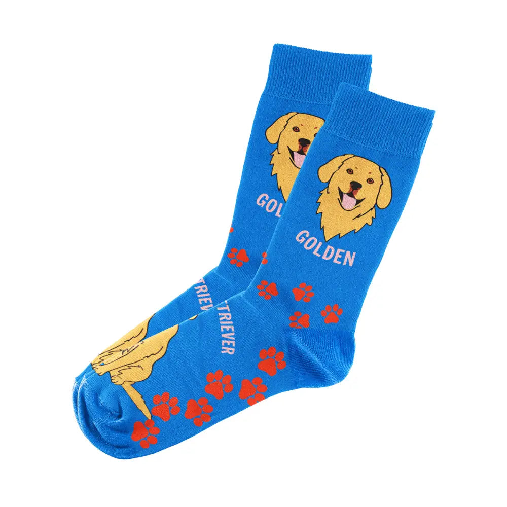 Golden Retriever Socks Unisex Unique Fun Design Fits All, 70% Cotton, 25% Spandex, 5% Elastic